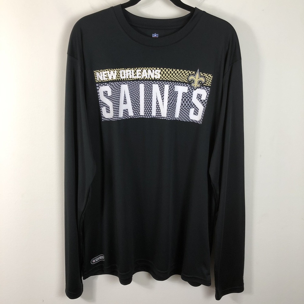 New Orleans Saints NFL Team Apparel Long Sleeve Shirt Sz 2XL Black